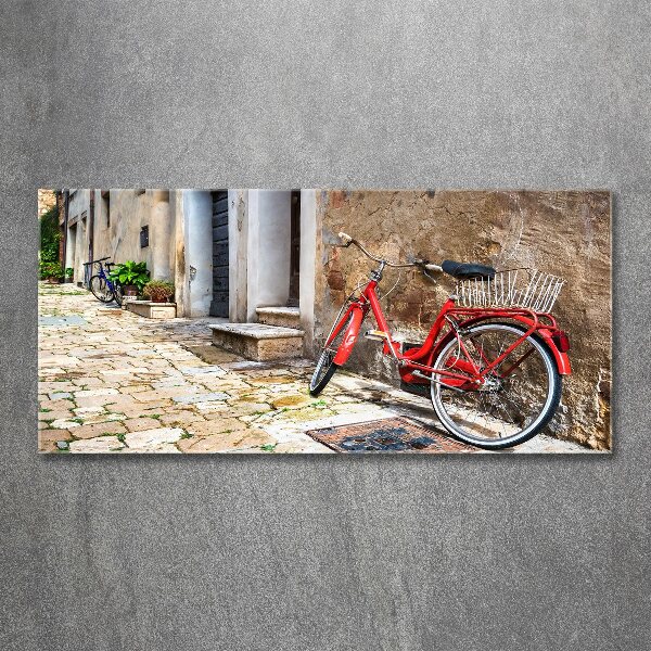 Acrylbild Fotodruck Rotes Fahrrad