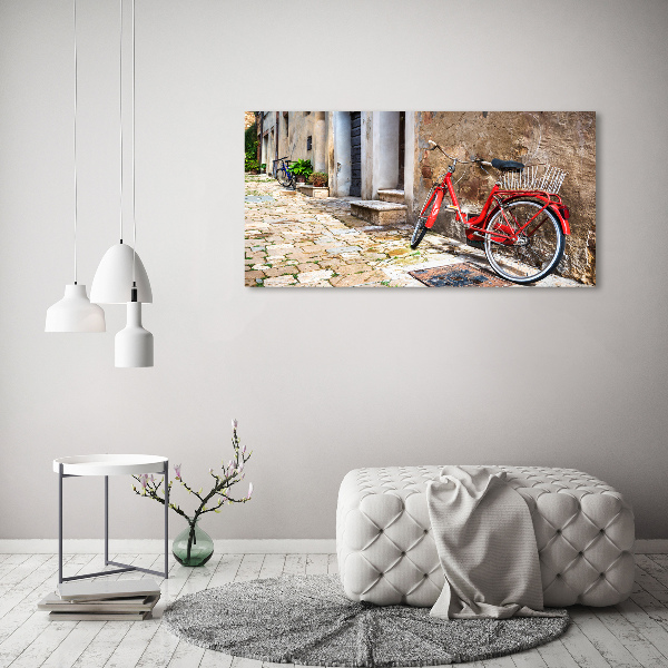 Acrylbild Fotodruck Rotes Fahrrad