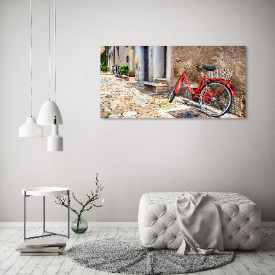 Acrylbild Fotodruck Rotes Fahrrad