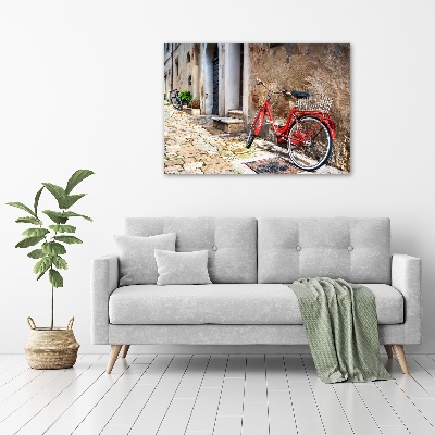 Acrylbild Fotodruck Rotes Fahrrad