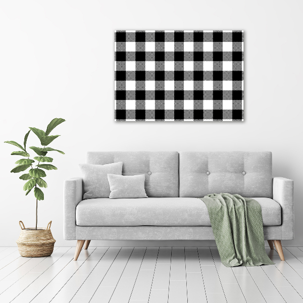 Acrylbild Fotodruck Schwarz-weiß kariert