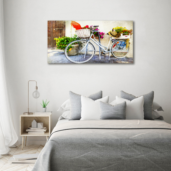 Bild auf Acrylglas Weißes Fahrrad