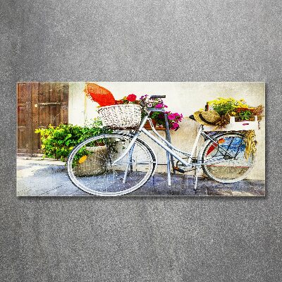 Bild auf Acrylglas Weißes Fahrrad