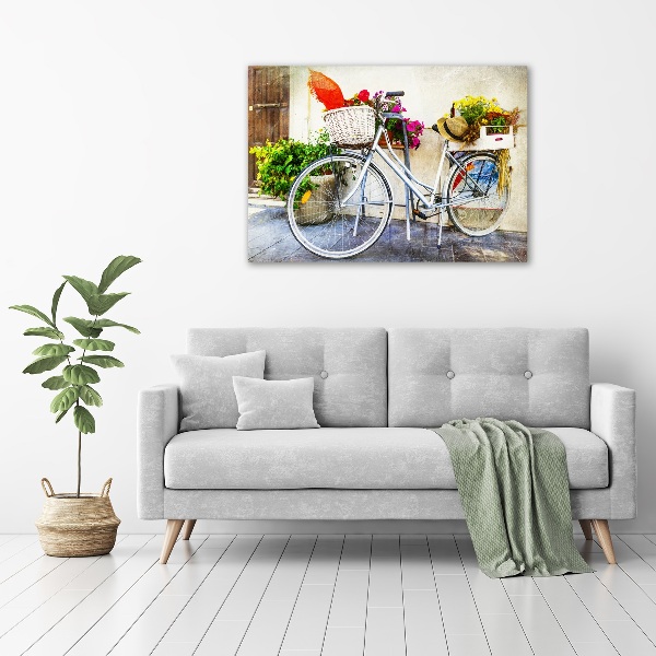 Bild auf Acrylglas Weißes Fahrrad