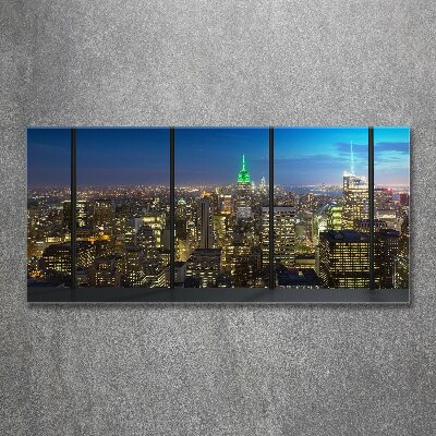 Acrylbild Fotodruck New York bei Nacht