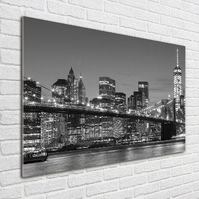 Acrylbild Fotodruck Manhattan bei Nacht