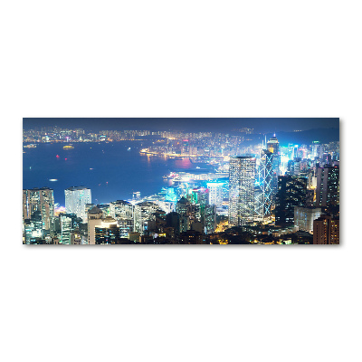 Acrylbild Fotodruck Hongkong bei Nacht