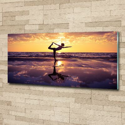Acrylbild Fotodruck Yoga am Strand