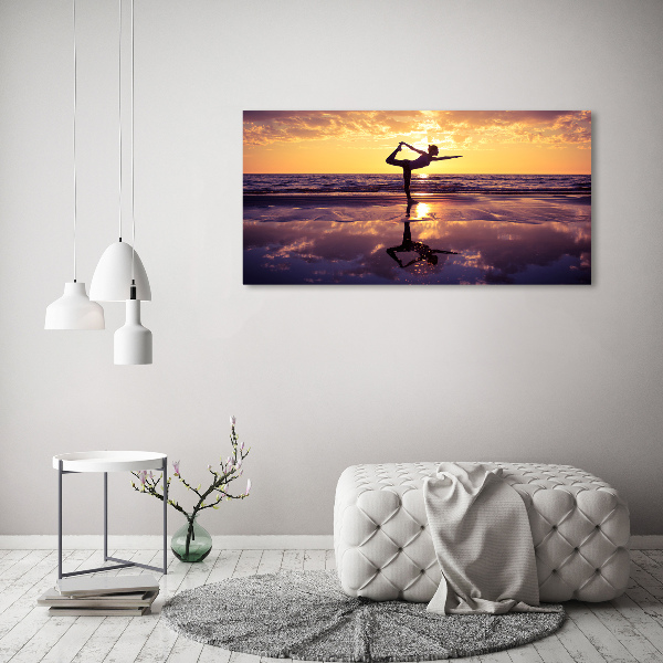 Acrylbild Fotodruck Yoga am Strand