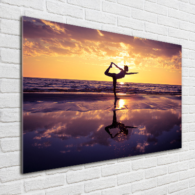 Acrylbild Fotodruck Yoga am Strand