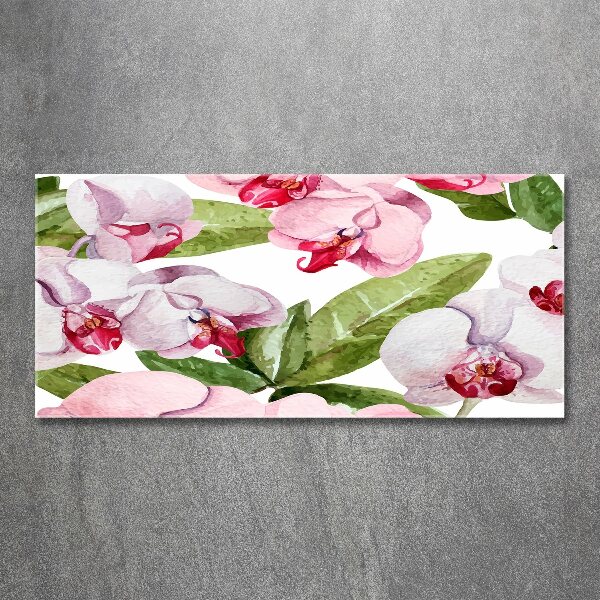 Acrylbild Fotodruck Rosa Orchideen