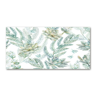 Acrylglas-Druck Blüten und Blätter