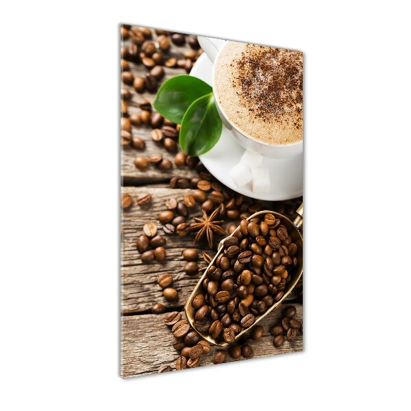 Modernes Acrylbild vertikal Kaffee