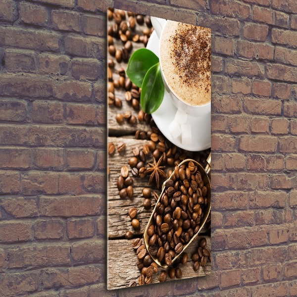 Modernes Acrylbild vertikal Kaffee