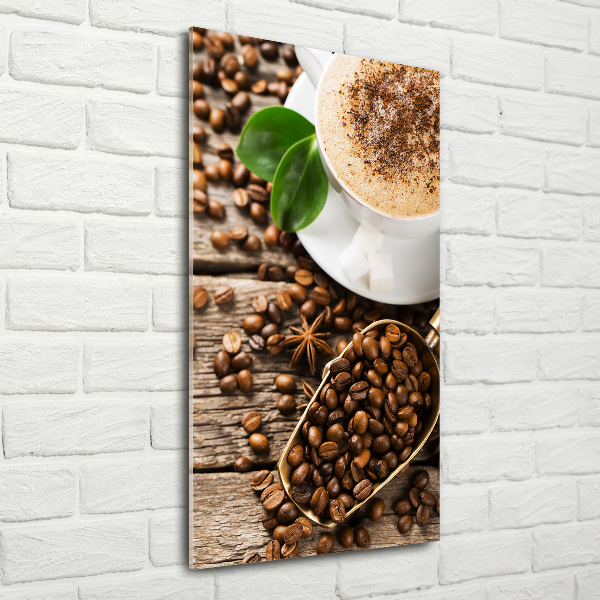 Modernes Acrylbild vertikal Kaffee