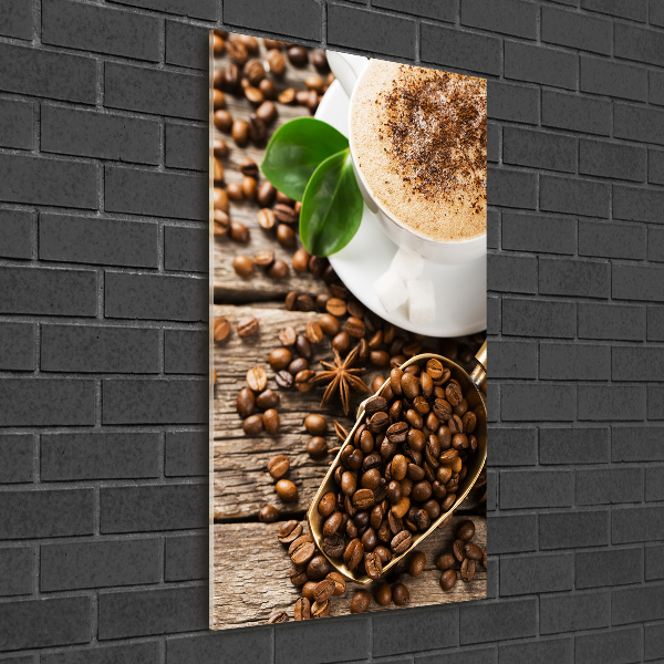 Modernes Acrylbild vertikal Kaffee