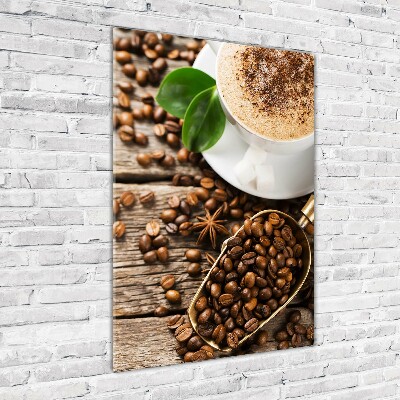 Modernes Acrylbild vertikal Kaffee