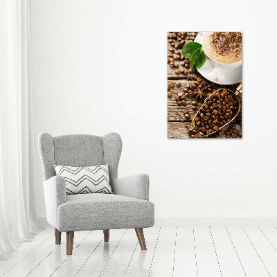 Modernes Acrylbild vertikal Kaffee