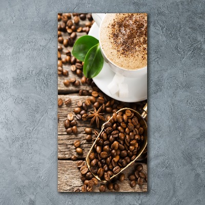 Modernes Acrylbild vertikal Kaffee