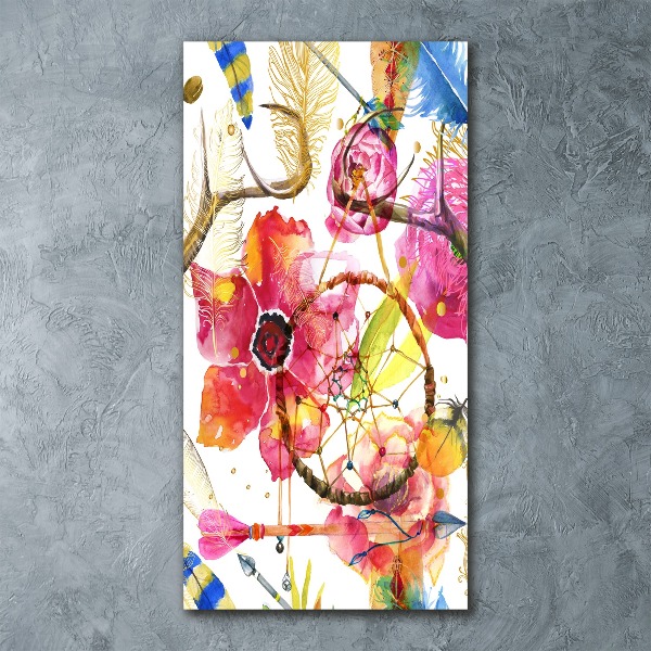 Acrylbild vertikal Blumen im Boho-Stil