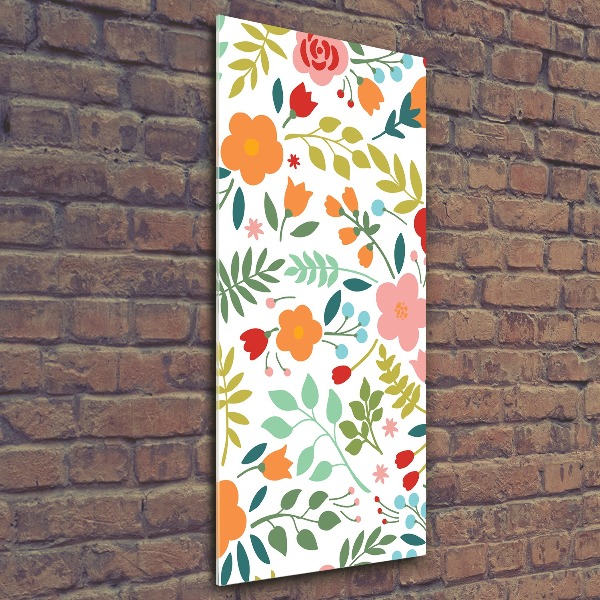 Acrylbild vertikal Bunte Blumen