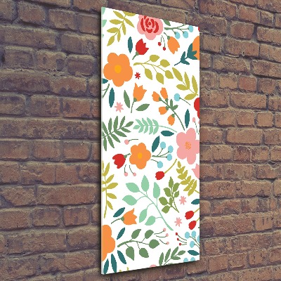 Acrylbild vertikal Bunte Blumen