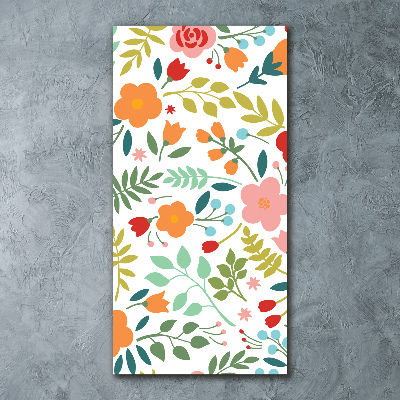 Acrylbild vertikal Bunte Blumen