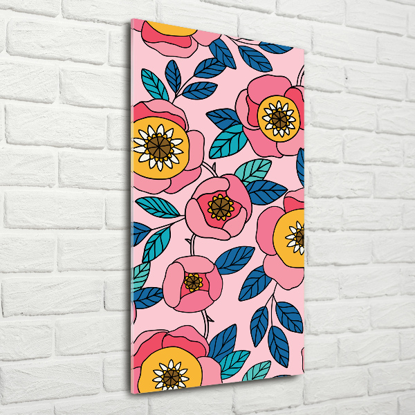 Bild auf Acrylglas vertikal Bunte Blumen