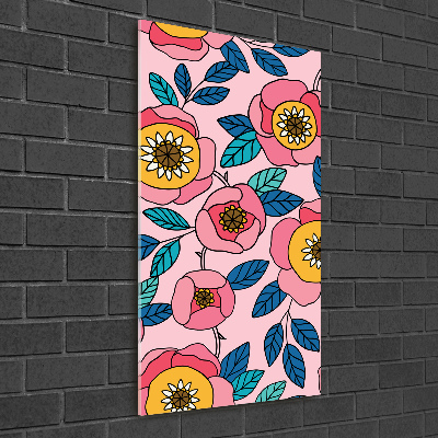 Bild auf Acrylglas vertikal Bunte Blumen