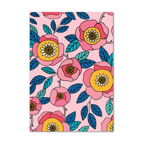 Bild auf Acrylglas vertikal Bunte Blumen