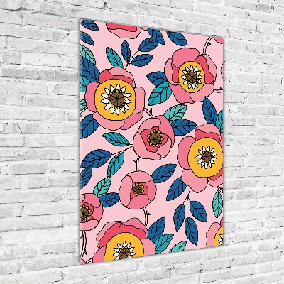 Bild auf Acrylglas vertikal Bunte Blumen