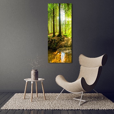 Modernes Acrylbild vertikal Die Sonne im Wald