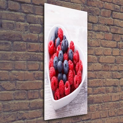 Bild auf Acrylglas vertikal Himbeeren und Blaubeeren
