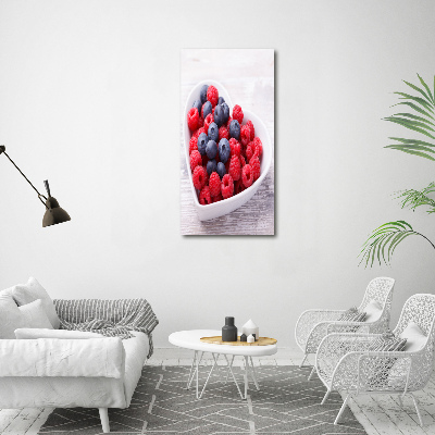Bild auf Acrylglas vertikal Himbeeren und Blaubeeren