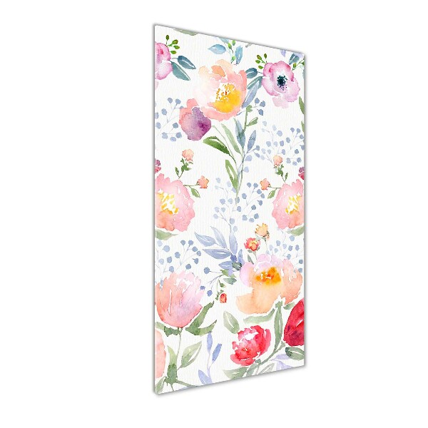 Modernes Acrylbild vertikal Mohnblumen