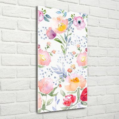 Modernes Acrylbild vertikal Mohnblumen