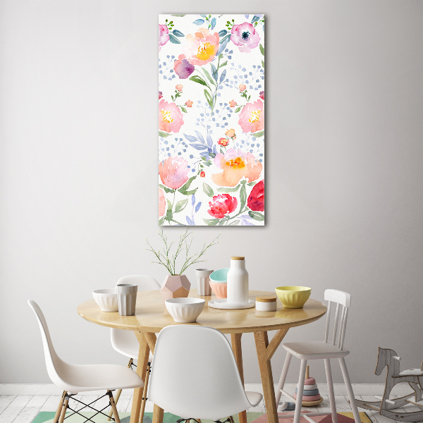 Modernes Acrylbild vertikal Mohnblumen