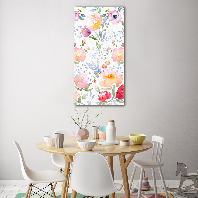 Modernes Acrylbild vertikal Mohnblumen