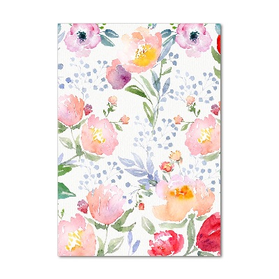 Modernes Acrylbild vertikal Mohnblumen