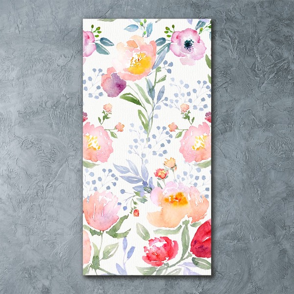 Modernes Acrylbild vertikal Mohnblumen