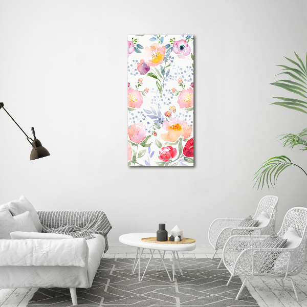 Modernes Acrylbild vertikal Mohnblumen