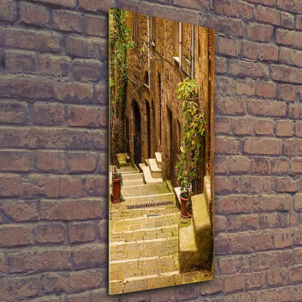 Modernes Acrylbild vertikal Italienische Straßen