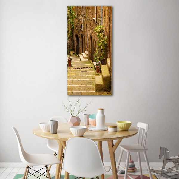 Modernes Acrylbild vertikal Italienische Straßen