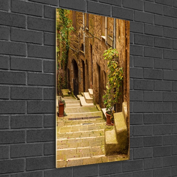 Modernes Acrylbild vertikal Italienische Straßen