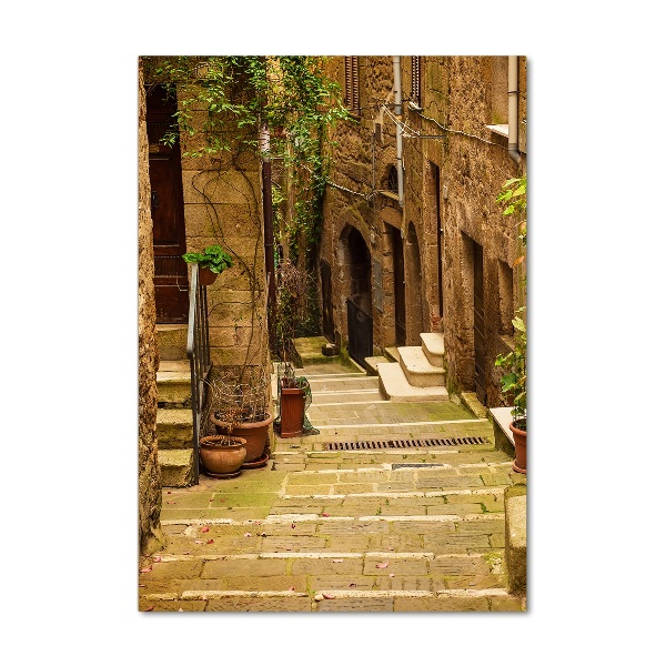 Modernes Acrylbild vertikal Italienische Straßen