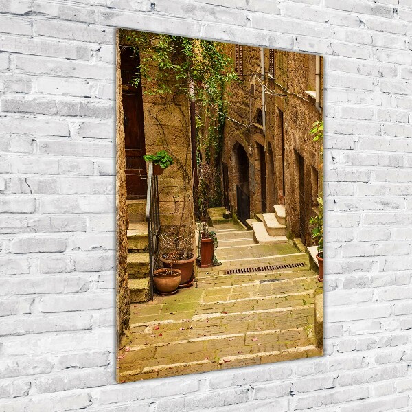 Modernes Acrylbild vertikal Italienische Straßen