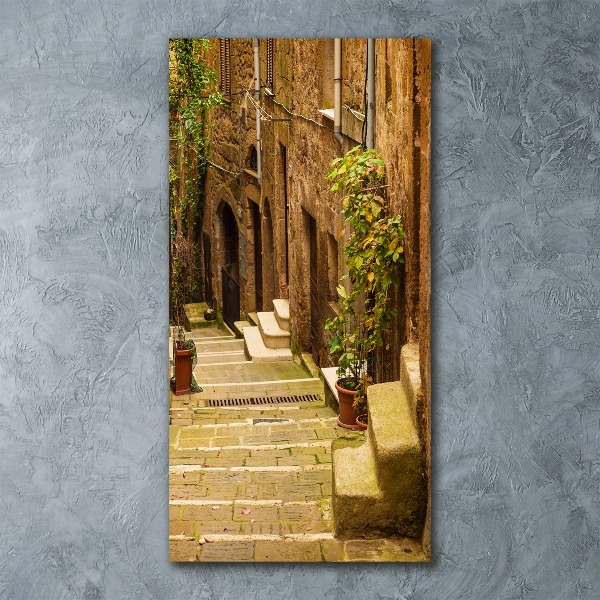Modernes Acrylbild vertikal Italienische Straßen