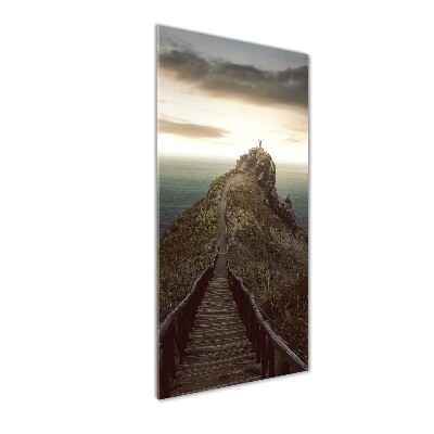 Modernes Acrylbild vertikal Pfad auf dem Felsen