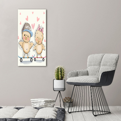 Plexiglasbilder vertikal Skateboard-Hühner