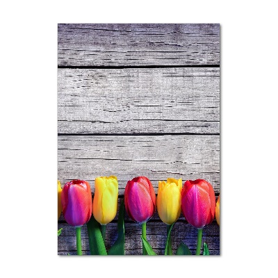 Plexiglasbilder vertikal Bunte Tulpen